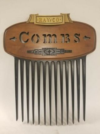Vintage Ray & Co Combs Advertising Comb Trade Sign Tell City Chair Co.  - Barbers