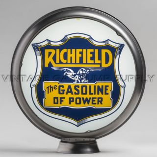 Richfield Gasoline Of Power 13.  5 " Gas Pump Globe W/ Steel Body (g172)