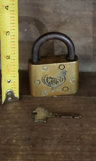 Vintage Cruso Pad Lock With Key