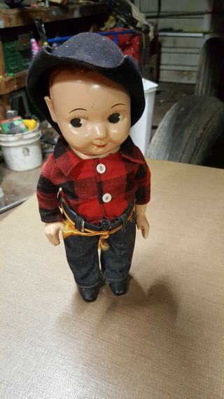 Rare Vintage Buddy Lee Western Cowboy Denim Jean Doll