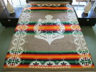 Gently Pendleton Iroquois Turtle Wool Blanket,  Colors; 73 " X 63 "