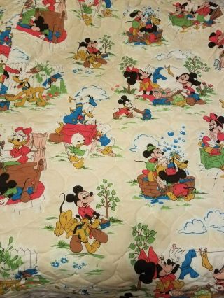 ❤️ Vintage 1970’s Disney Productions Mickey Minnie Friends Twin Bed Spread Wards