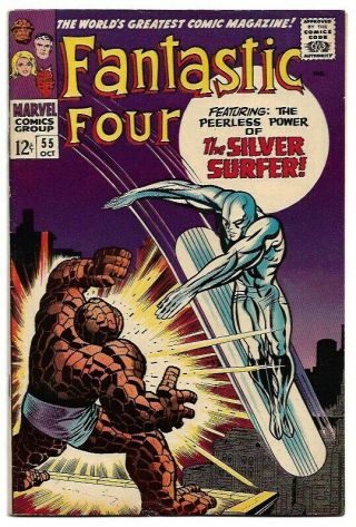 Marvel Fantastic Four 55 (1966) Silver Age Surfer Vs Thing