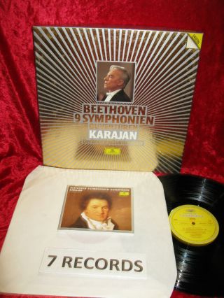 1986 German Nm 7lp Digital Stereo Dg 415 066 - 1 Beethoven The Nine Symphonies Bpo