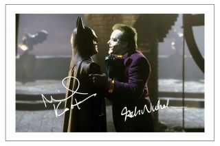 Jack Nicholson & Michael Keaton Batman Signed Autograph Photo Print