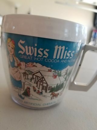 SET OF 2 VTG 1970 SWISS MISS Thermo Serv Insulated Mug Cup Cocoa Hot Chocolate 3