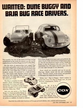 1972 Vw / Volkswagen Baja Bug / Dune Buggy Cox Ad