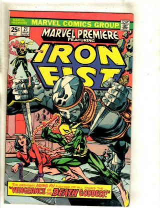 Marvel Premiere 21 Vf/nm Comic Book Feat.  Iron Fist Karate Defenders Rs1