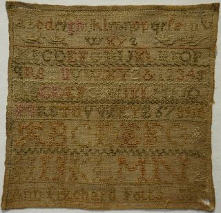 Small Early 19th Century Alphabet Sampler By Ann Pritchard Potts - 181