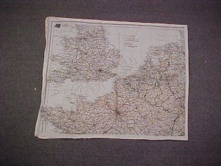 Orig Ww2 Rcaf / Raf Silk Escape Map " Belgium / Holland / France / England
