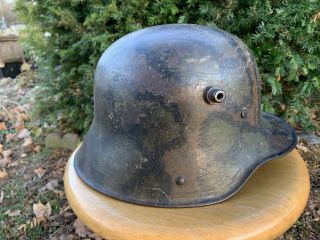 World War Ii German Camo Helmet…rare