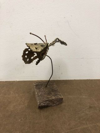 Vintage BUTTERFLY STATUE Mid Century Modern Brass curtis jere c style gold 1960s 2