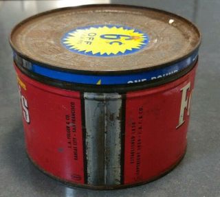 Vintage Folger ' s Coffee Can Tin with Lid 1959 Regular Grind 2
