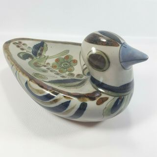 Vintage Ken Edwards Pottery El Palomar Mexico Tonalo Duck Signed Hand Painted