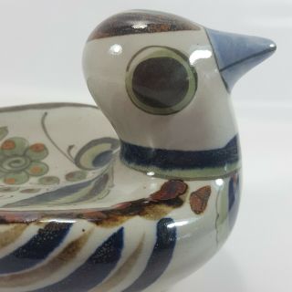 Vintage Ken Edwards Pottery El Palomar Mexico Tonalo Duck Signed Hand Painted 2