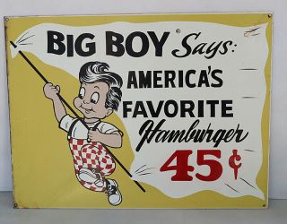 1950s Frischs Big Boy Hamburger 45c Drive In Sign