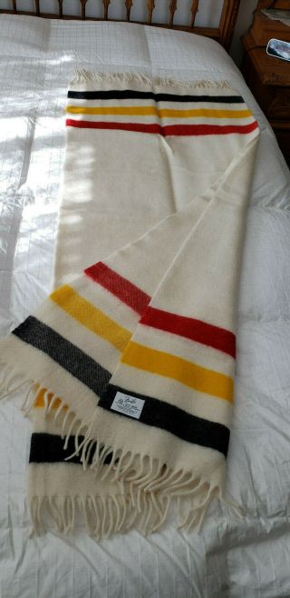 Vintage Faribo Woolen Mills 100 Woolstriped Blanket