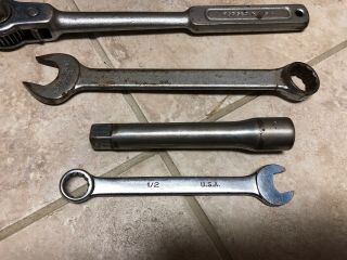 Vintage Indestro Tools 1/2” Drive Sockets,  Ratchet,  Extension,  Wrenches 3