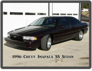 1996 Chevrolet Impala Ss 4 Dr Sedan Maroon Refrigerator / Tool Box Magnet
