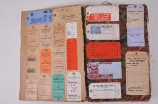 Large 1909 Scrapbook Filled With Dennison Printing Co Tags & Labels Early 1900 
