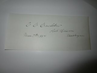 Ezra C.  Carleton Cut Signature - Rep Michigan 1883 - 1887