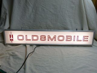 Large Oldsmobile Lighted Dealership Window Sign Old Rocket Olds 442 Sign