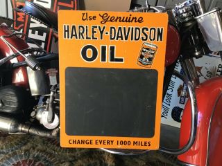 Vintage Rare Harley - Davidson Dealer Chalkboard Oil Sign Knucklehead Panhead