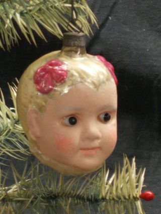 Antique/vintage German Glass Figural Christmas Ornament " Baby Girl 