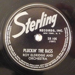 ROY ELDRIDGE jazz 78 STERLING 105 I ' m Getting Sentimental Over You Pluckin The B 2