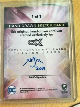 Cryptozoic DC CZX Heroes and Villains 1/1 Sketch ROARSCHACH by JINJIX 2