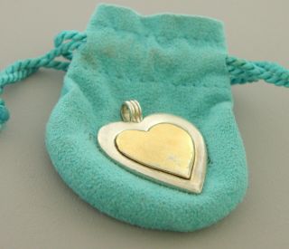Vintage Tiffany & Co.  18k Gold Sterling Silver Heart Pendant