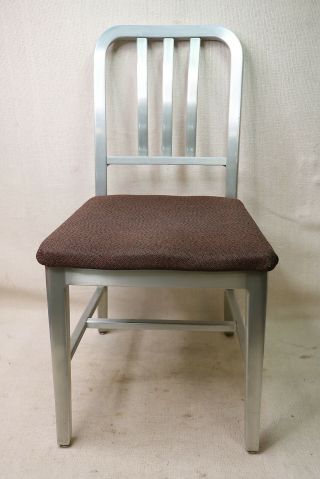 Goodform Brushed Aluminum Industrial Chair Mcm Mid Century Modern Burgundy Seat