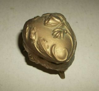 Antique Art Nouveau Casket Box - Ring Trinket Box - Gold W Hinge Lid - Odd Shape