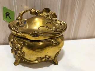 Antique W.  B.  Mfg.  Co Art Nouveau Jewelry Casket Trinket Gold Box 372