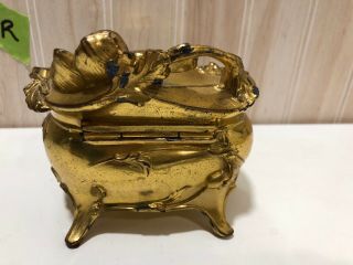 Antique W.  B.  MFG.  CO Art Nouveau Jewelry Casket Trinket Gold Box 372 3