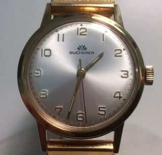 Bucherer Vintage Swiss 17 Jewel Mens Mechanical Watch