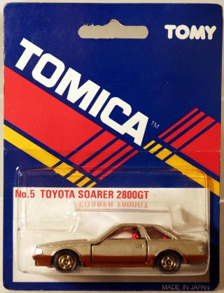 Dte Carded Japan Tomy Tomica Pocket Car No.  5 Tan/brown Toyota Soarer 2800gt Nip