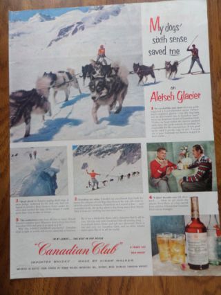 1953 Canadian Club Whiskey Ad Switzerland 
