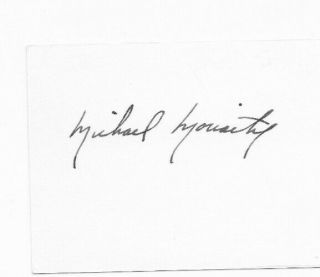 Michael Moriarty Vintage Autograph Index Card Law And Order Tv Actor
