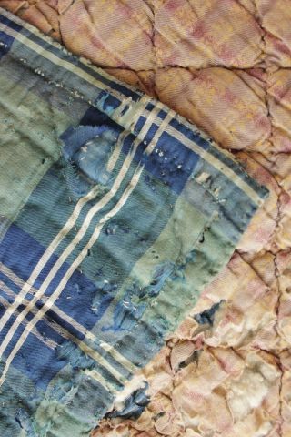 Quilt Antique French Plaid 18th And 19th Century Fabric Green Blue Plaid Baby