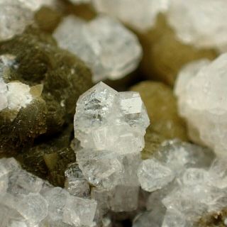 Phillipsite - Ca Fine Crystals With Calcite On Matrix Vechec,  Slovakia