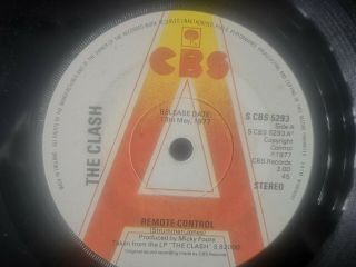 The Clash " Remote Control " 7 " Vinyl Single Promo