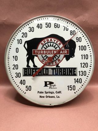 Vintage Buffalo Turbine Advertising Thermometer Bubble Glass 12”