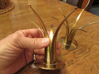 Ivan Alenius Bjork for Ystad Metall 1950 ' s brass candle holders.  MCM Sweden 2