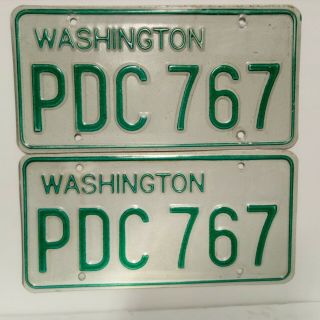Washington State Vintage License Plate Pair 1968 - 1982 Hot Rod Muscle Car
