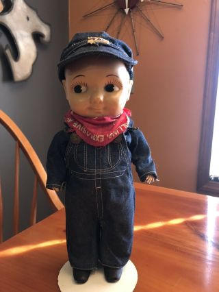 Vintage Buddy Lee Jeans Doll Cap Shirt Overalls Union Made & Bandana