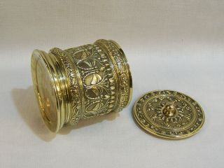 Antique Arts & Crafts Art Nouveau Brass Dragonfly Tea Caddy Box Or Tobacco Jar