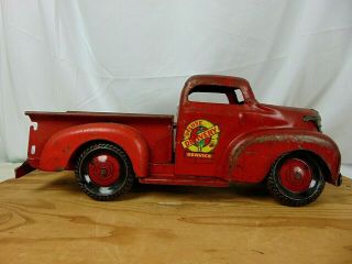 Vintage 1940s Marx Deluxe Delivery Service Pressed - Steel Pickup Truck Toy