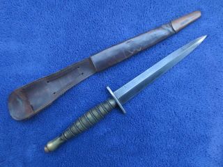 British Ww2 Fairbairn Sykes Dagger Fighting Knife And Sheath