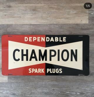 Champion Spark Plug Tin Sign Not Porcelain